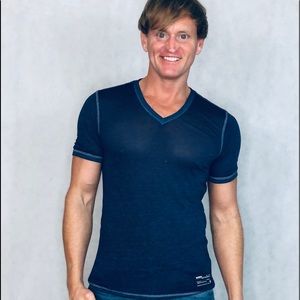 Express Men, Tee Shirt, Purple, Size Extra Small